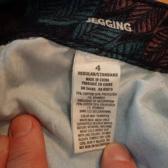 American Eagle Outfitters Stretch Jeggings 4 Leaf/Feather Multicolored Zip Leg - Picture 16 of 16